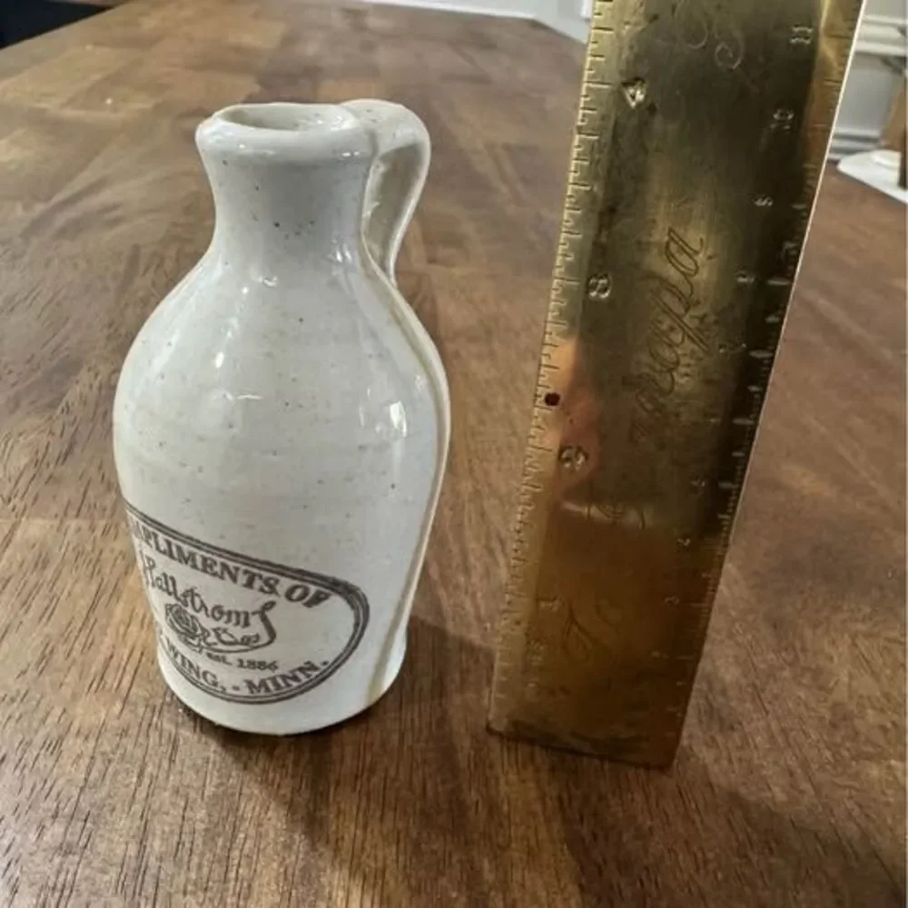 VNT W.A. Pottery Works Advertising Stoneware Mini Jug – Hallstrom’s Red Wing MN